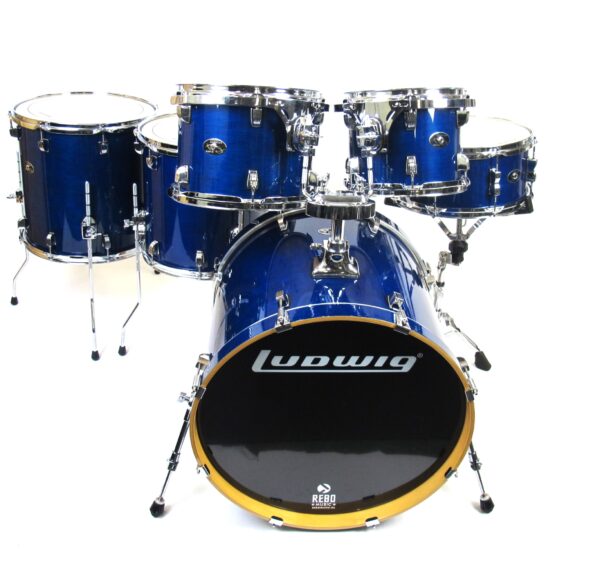 Ludwig Evolution Maple 6-piece Shell Pack 22" - Transparent Blue