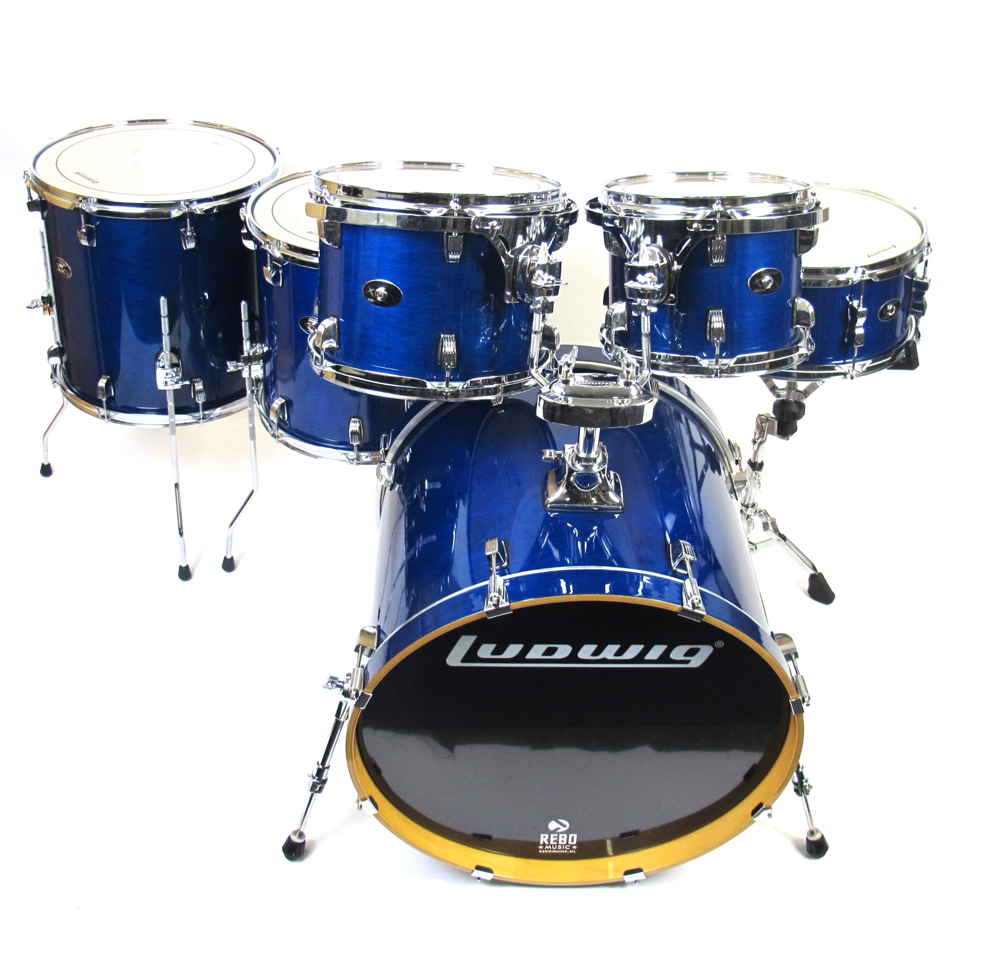 Ludwig Evolution Maple 6-piece Shell Pack 22" - Transparent Blue