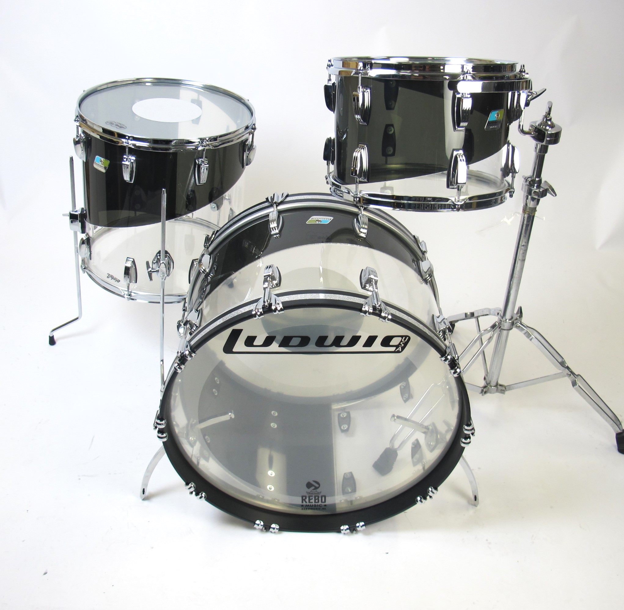 Ludwig Vistalite 50th Anniversary FAB Shell Pack – Smoke / Clear Pattern E