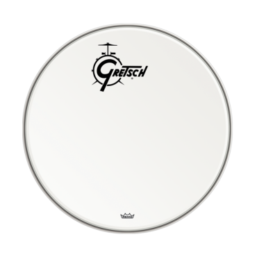 Gretsch GRDHCW22 Logo Bass Drum Head Ambassador White Coated 22